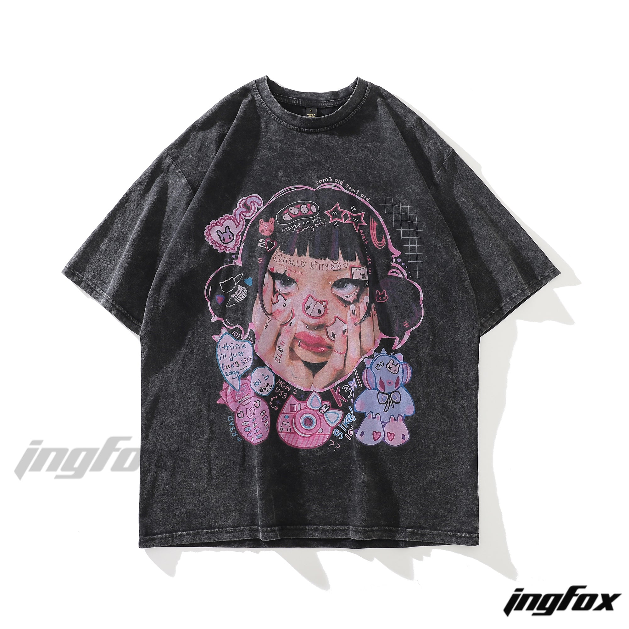 Y2K-Inspired Oversized Washed Tee