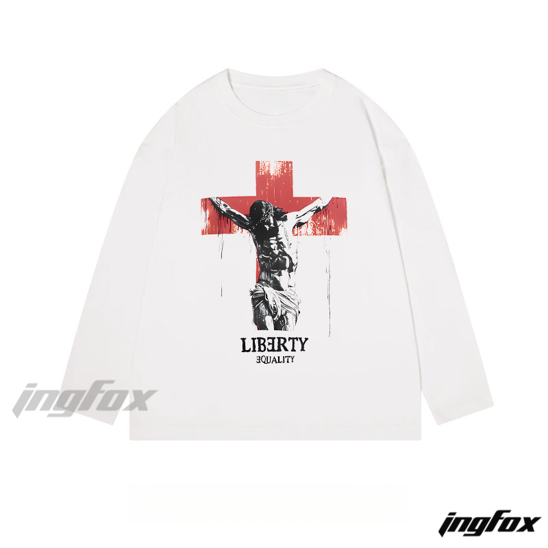 "Liberty Equality" Religious - Themed - Classic Cotton Long Sleeve Tee