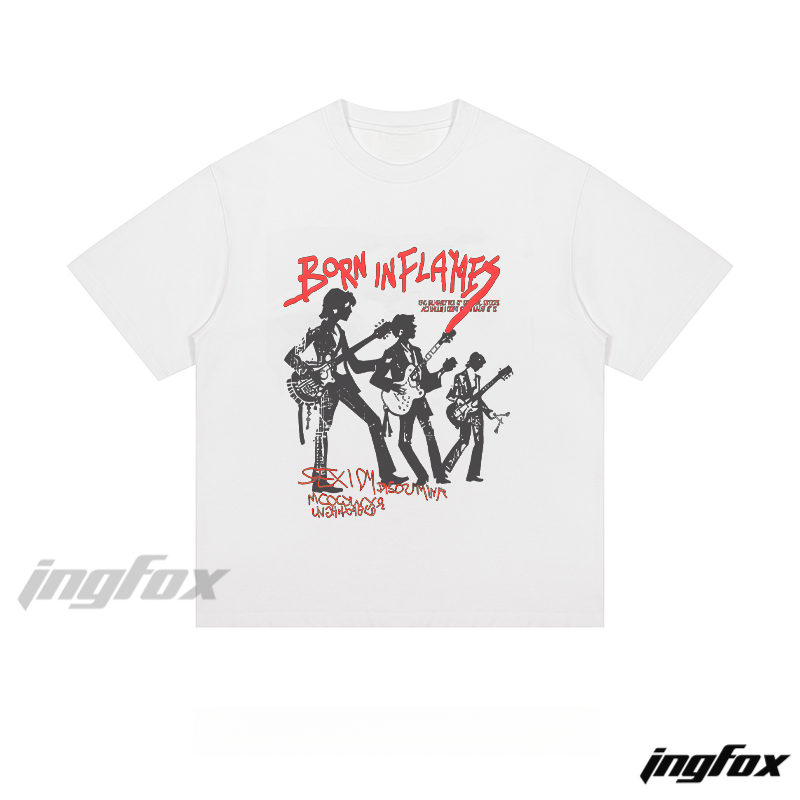 Born in Flames Band - Loose Fit Short Sleeve T - Shirt