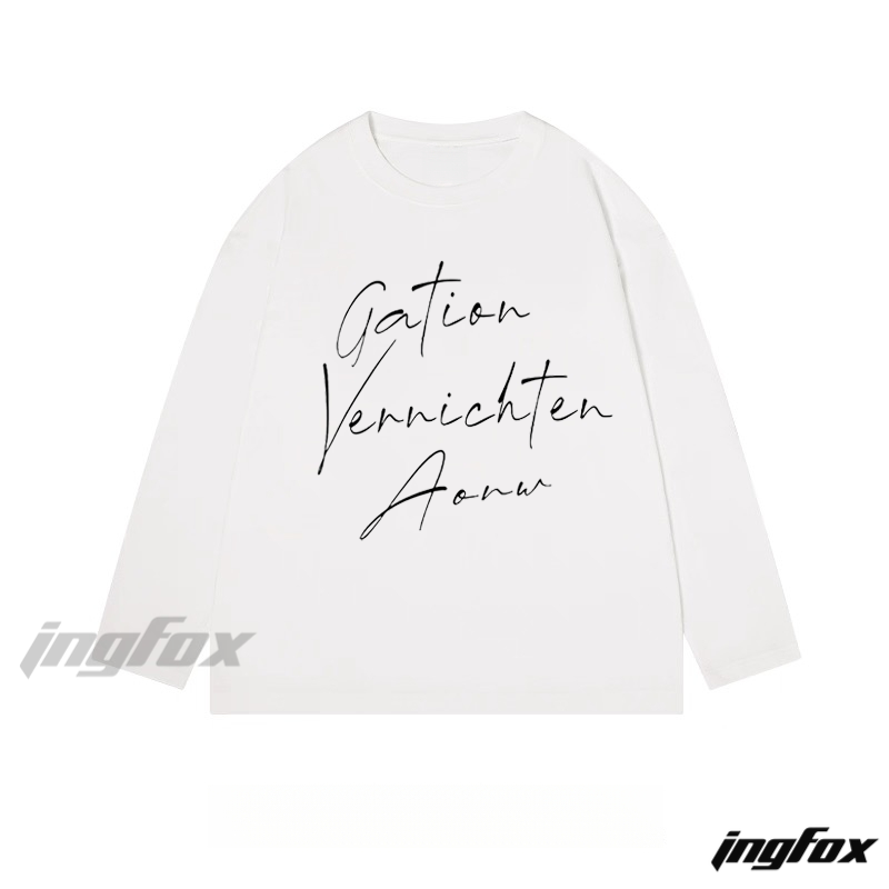 Handwritten - Style Text Graphic - Classic Cotton Long Sleeve Tee