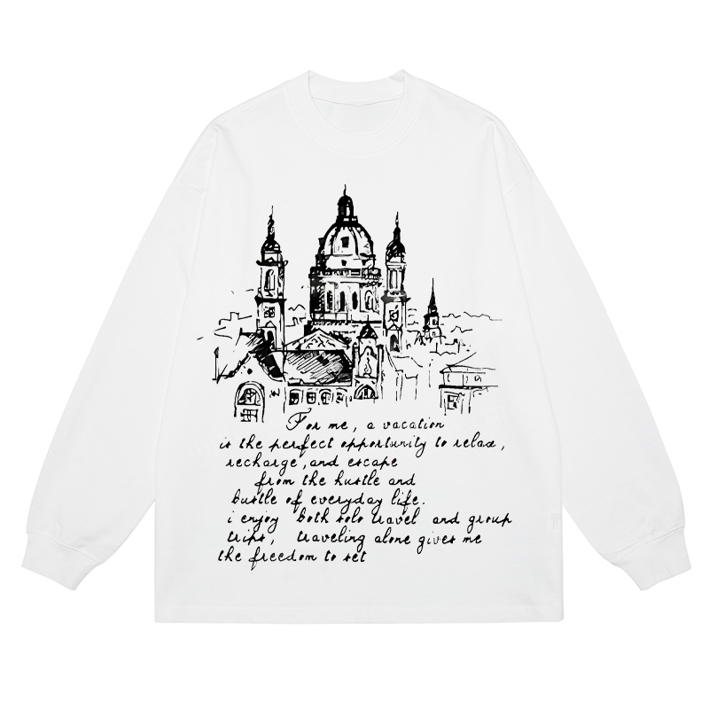 European Architecture & Travel Quote - Classic Unisex Fit Cotton Long Sleeve Tee