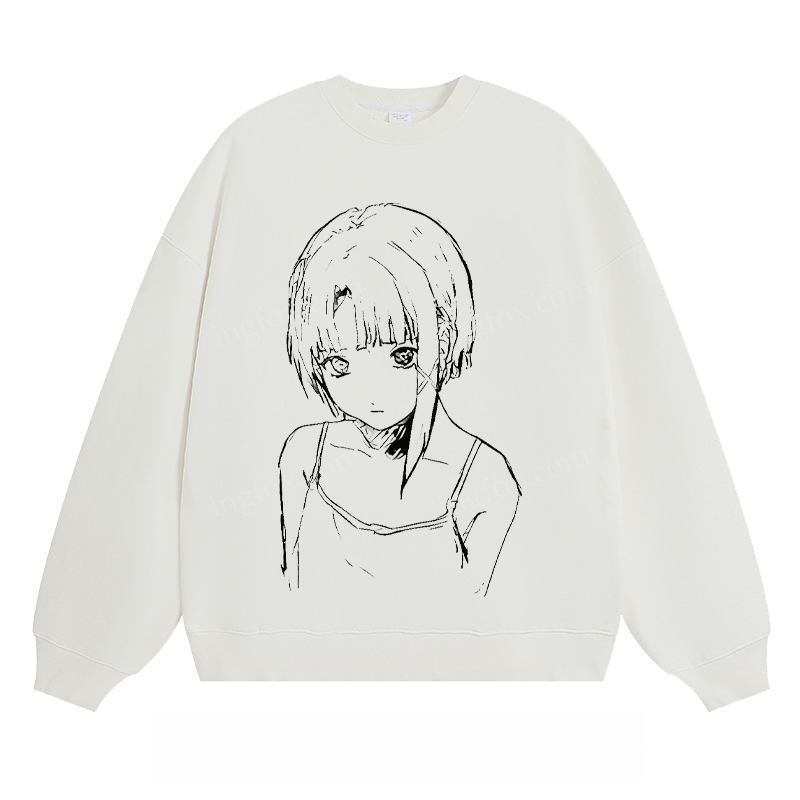 Anime Girl Sketch - Classic Unisex Fit Crewneck Sweatshirt