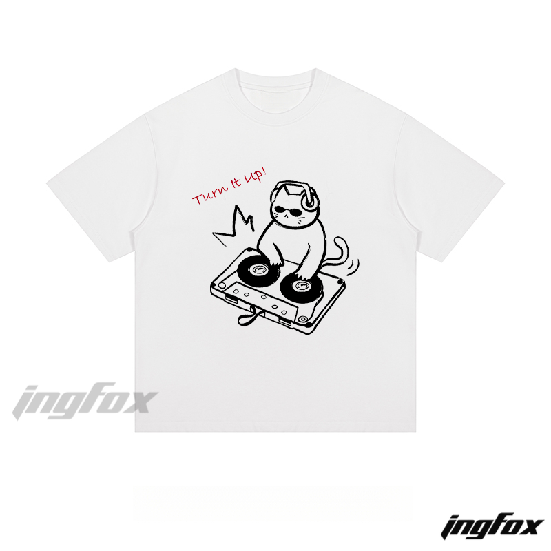 DJ Cat - Loose Fit Short Sleeve T - Shirt