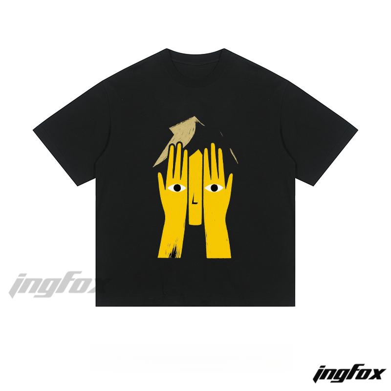 Abstract Hand - Face Art - Loose Fit Short Sleeve T - Shirt