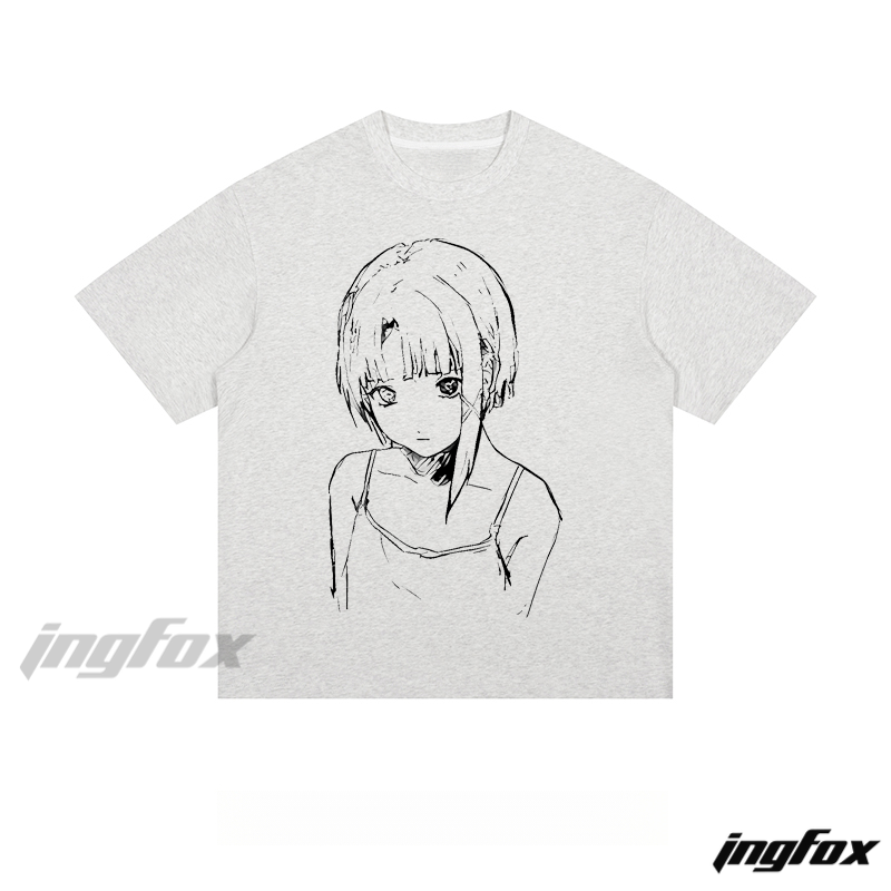 Anime Sketch Girl - Loose Fit Short Sleeve T - Shirt