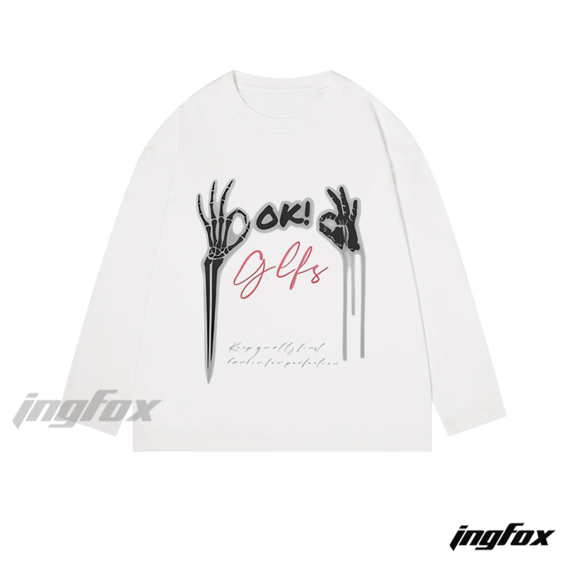 Skeleton Hand OK - Classic Cotton Long Sleeve Tee