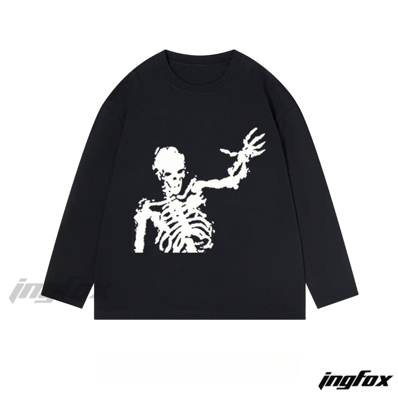 Skeleton Graphic - Classic Cotton Long Sleeve Tee