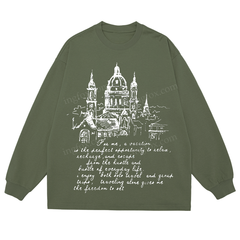 European Architecture & Travel Quote - Classic Unisex Fit Cotton Long Sleeve Tee
