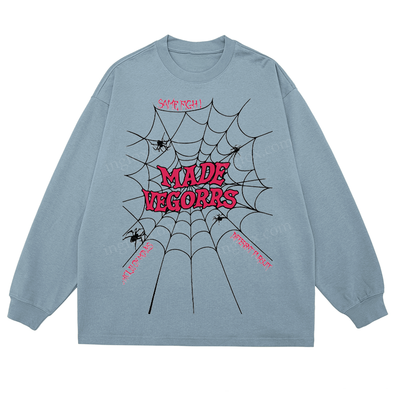 Spider Web "MADE VEGORRS" - Classic Unisex Fit Cotton Long Sleeve Tee