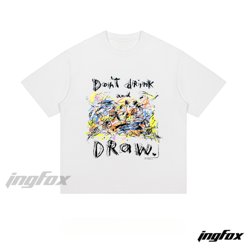 Artistic “Don't Drink and Draw” - Loose Fit Short Sleeve T-Shirt
