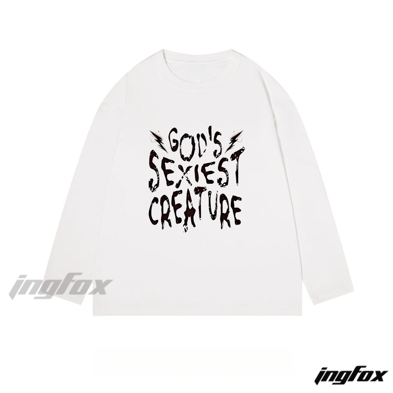 "God's Sexiest Creature" Text Graphic - Classic Cotton Long Sleeve Tee