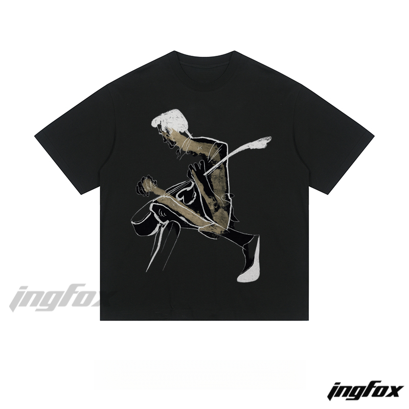 Guitar - Playing Figure - Loose Fit Short Sleeve T - Shirt