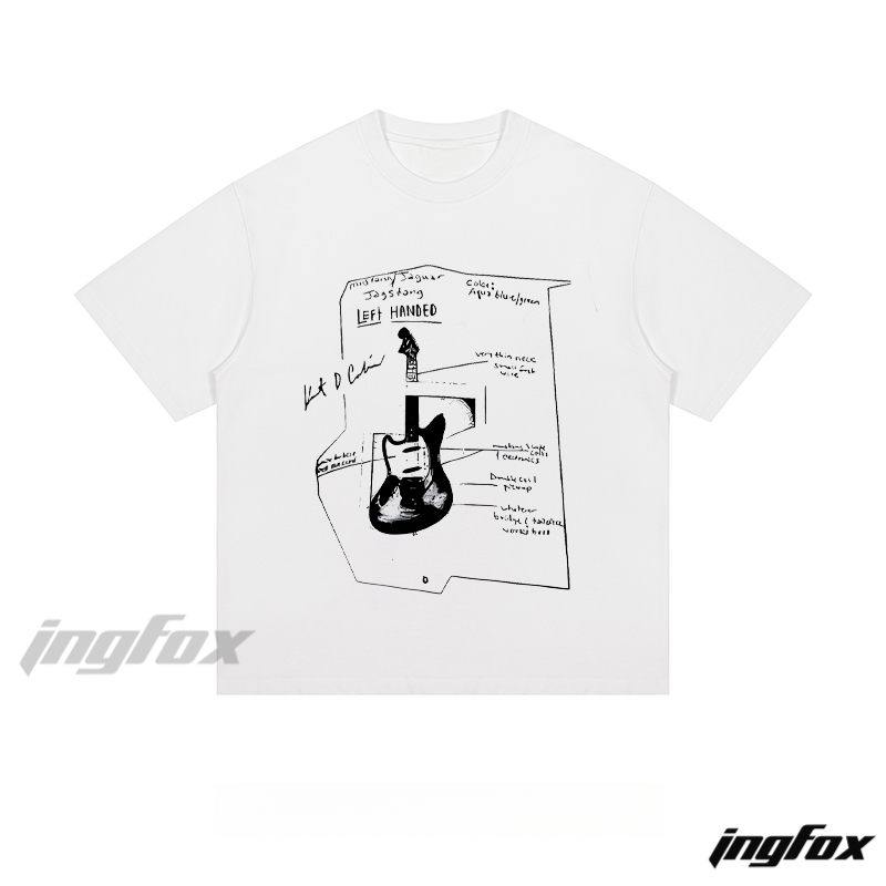 Guitar Blueprint - Loose Fit Short Sleeve T - Shirt