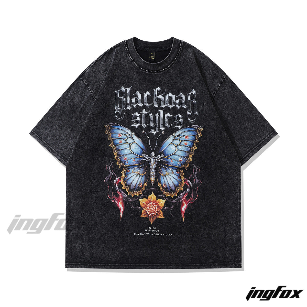 Butterfly Art Vibe - Vintage Washed Oversized T-Shirt