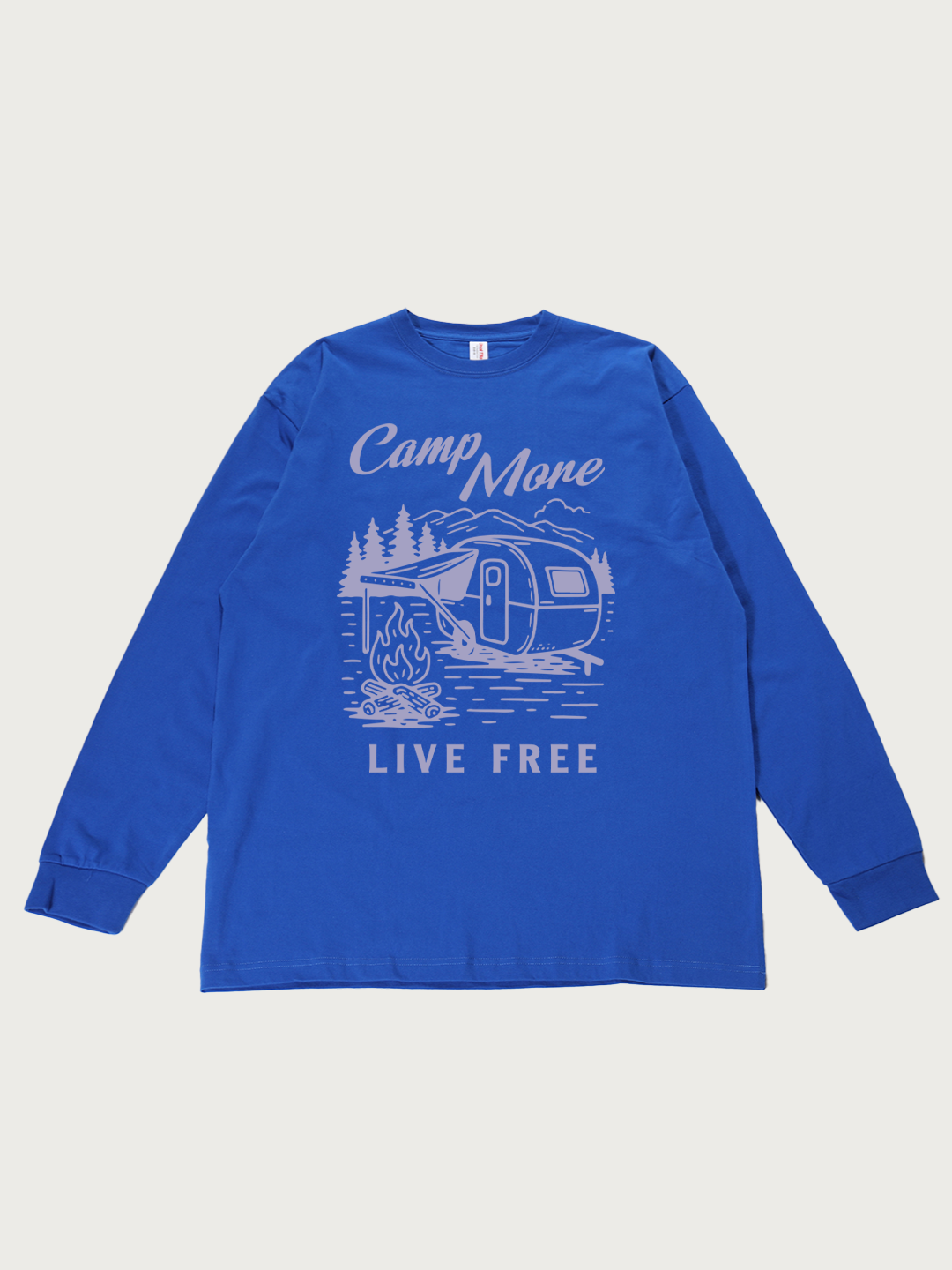 Camp More Live Free - Unisex Retro Cotton Long Sleeve T-Shirt