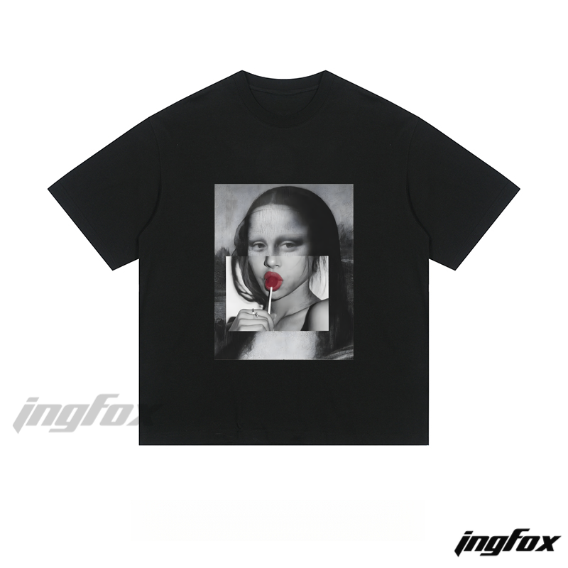 Mona Lisa Remix - Loose Fit Short Sleeve T - Shirt