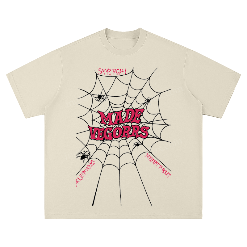 "MADE VEGORRS" Spider Web Graphic - Unisex Fit Short Sleeve T - Shirt
