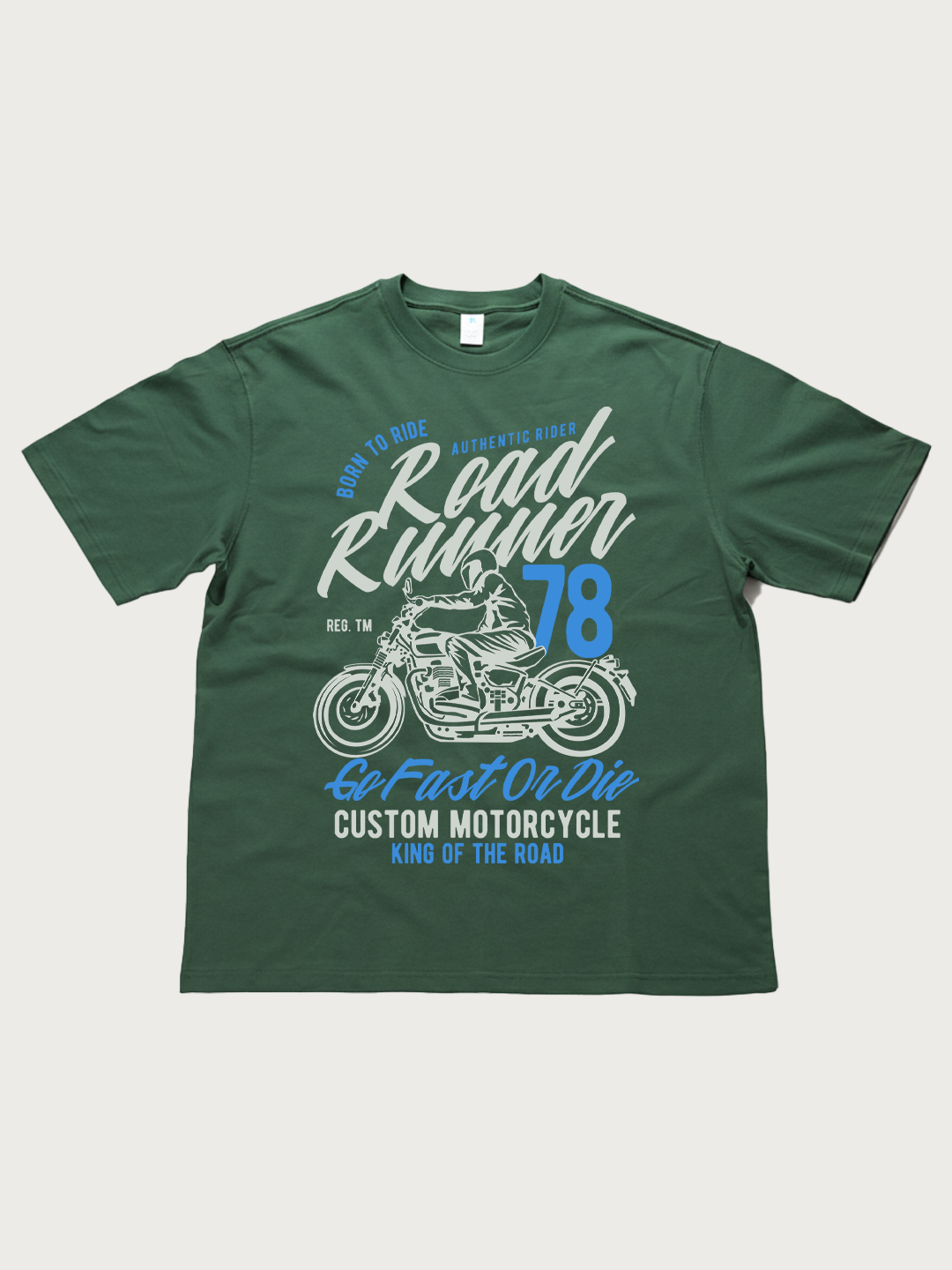 Road Runner 78 Custom Motorcycle - Unisex Retro Cotton Short Sleeve T-Shirt