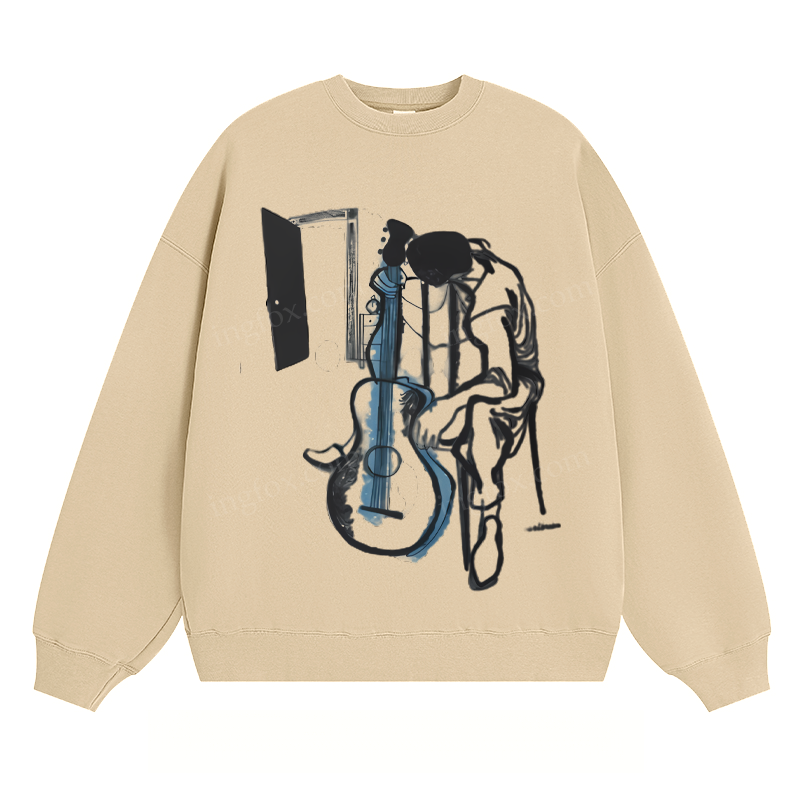 Guitar & Figure Art - Classic Unisex Fit Crewneck Sweatshirt