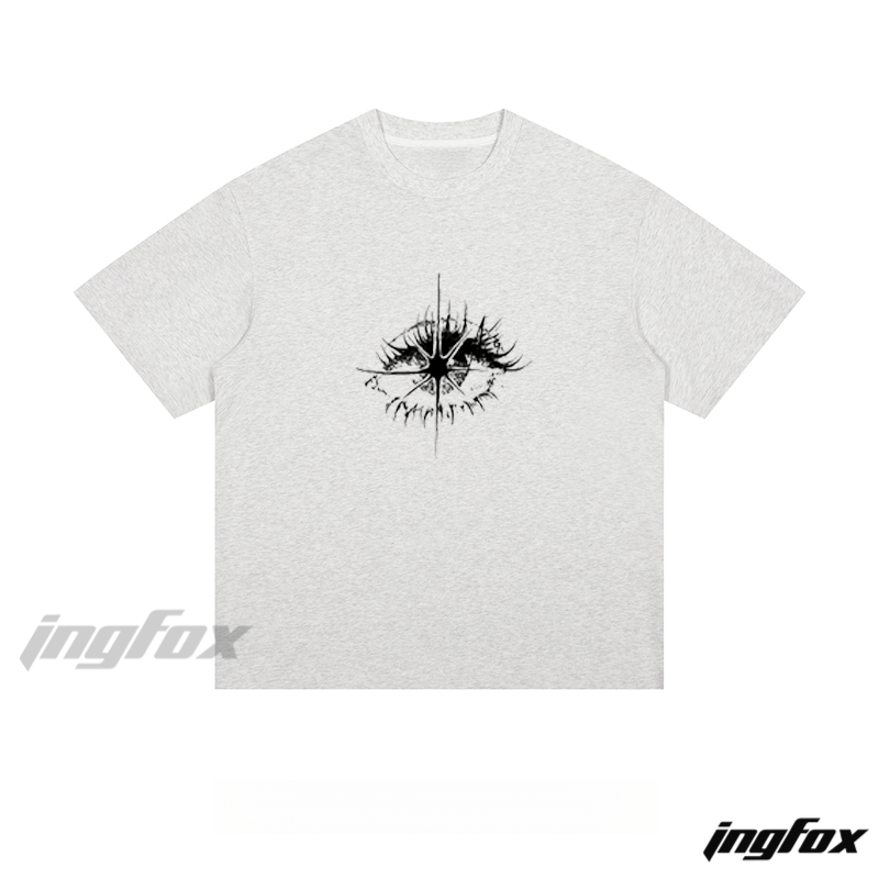 Artistic Eye & Clock Graphic - Loose Fit Short Sleeve T-Shirt