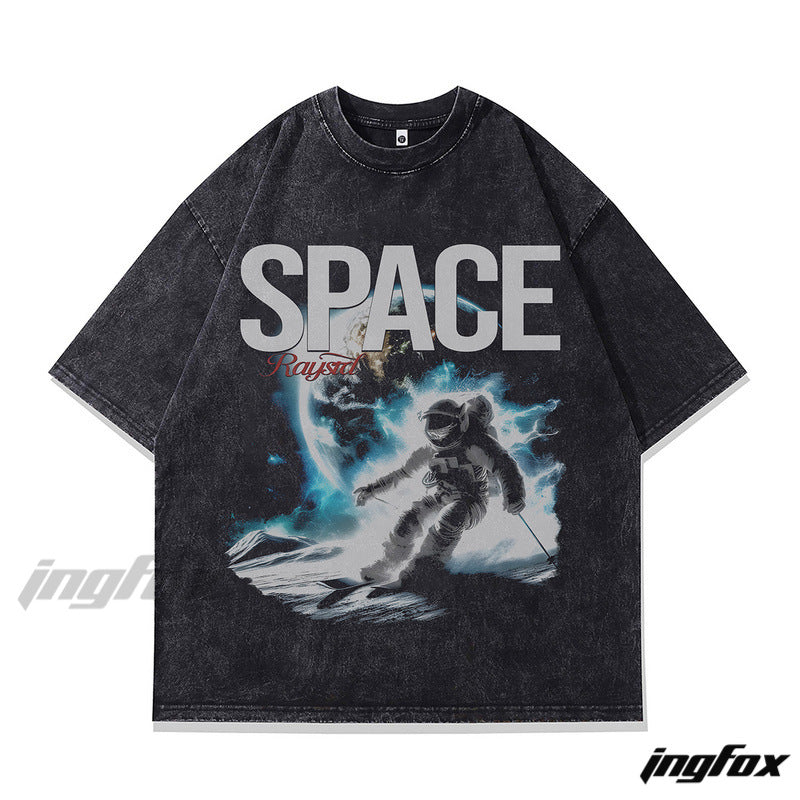 "Space - Themed Astronaut Oversized T - Shirt"