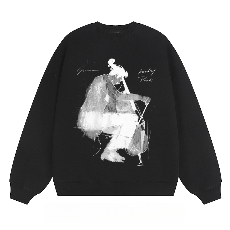Cello Player Sketch - Classic Unisex Fit Crewneck Sweatshirt