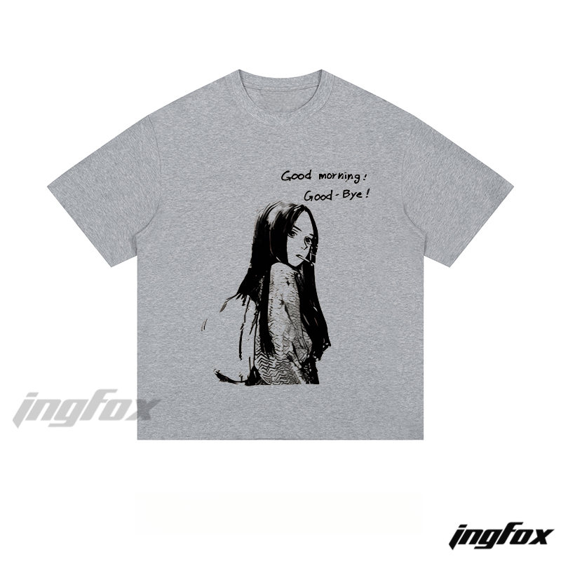 Graphic Girl "Good morning: Good-Bye!" - Loose Fit Short Sleeve T - Shirt