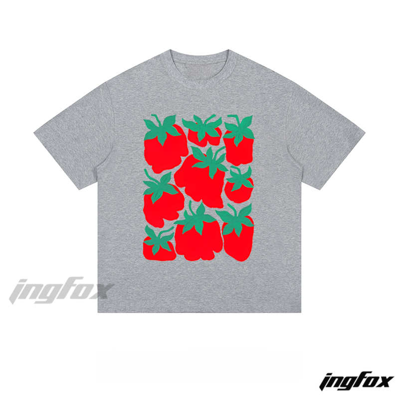 Playful Strawberry Pattern - Loose Fit Short Sleeve T-Shirt
