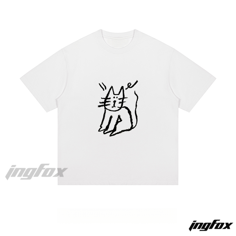 Doodle Cat - Loose Fit Short Sleeve T-Shirt