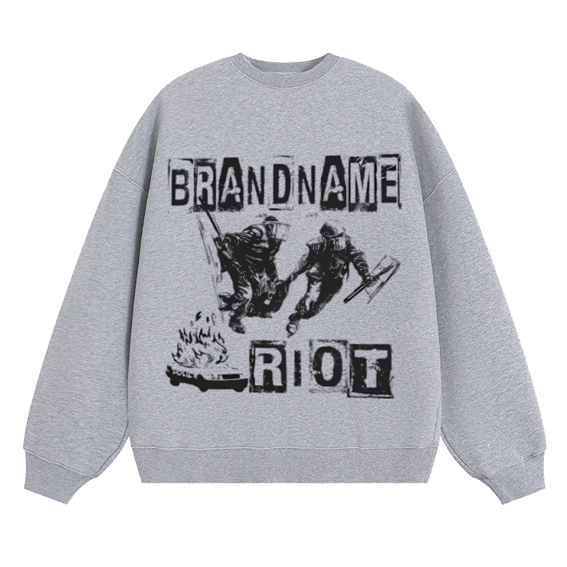 Riot - Themed Graphic Crewneck Sweatshirt