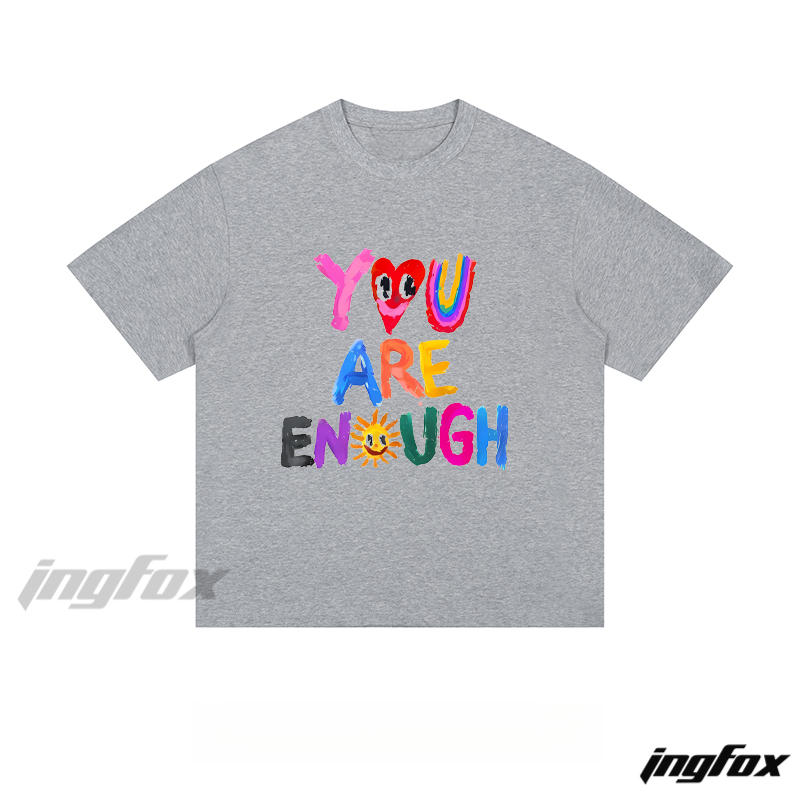 "You Are Enough" Colorful Motif - Loose Fit Short Sleeve T-Shirt