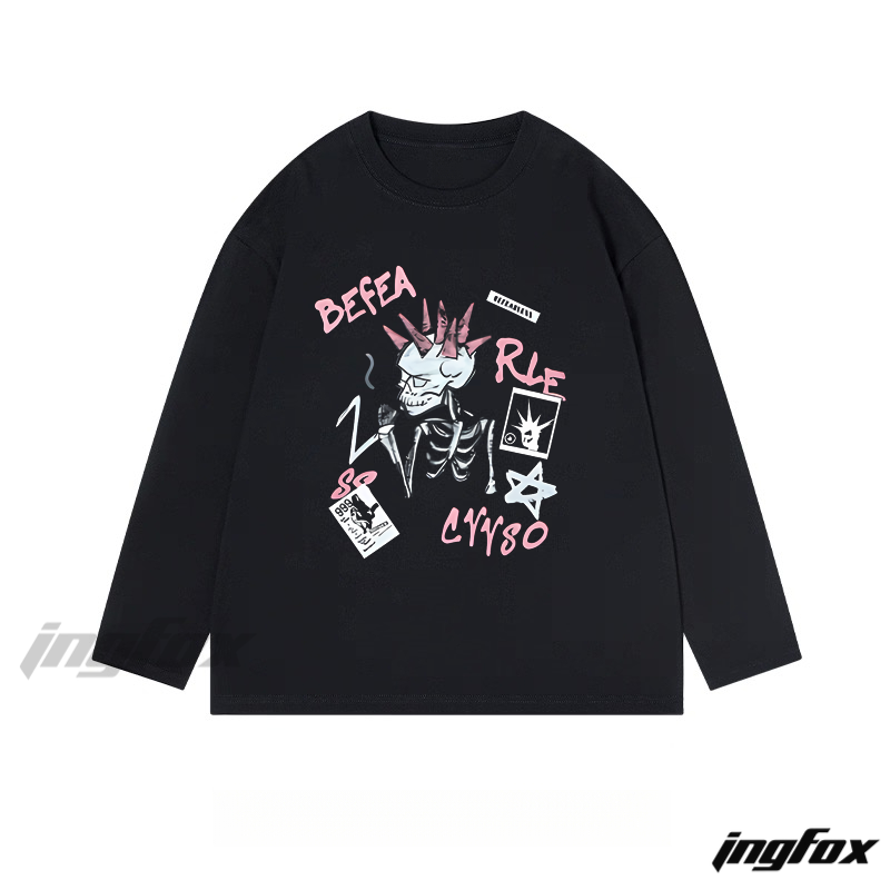 Skeleton - Themed Classic Cotton Long Sleeve Tee