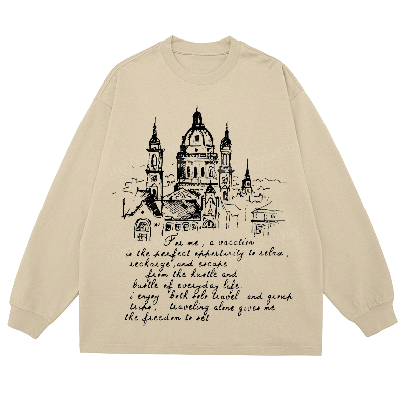European Architecture & Travel Quote - Classic Unisex Fit Cotton Long Sleeve Tee