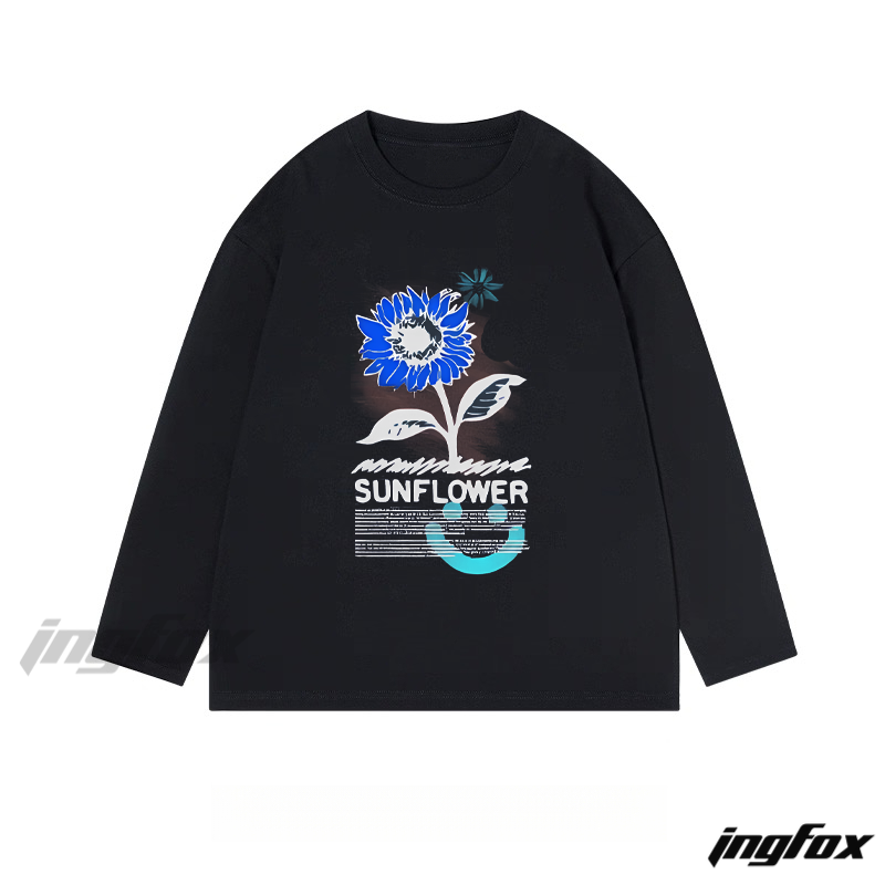 Sunflower Graphic - Classic Cotton Long Sleeve Tee