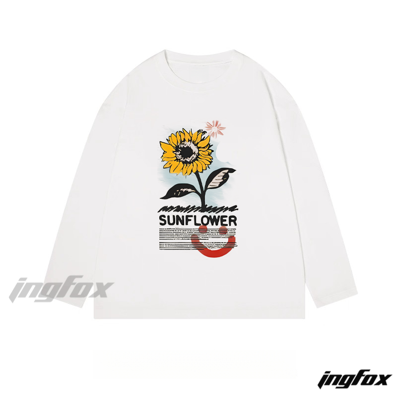 Sunflower Graphic - Classic Cotton Long Sleeve Tee