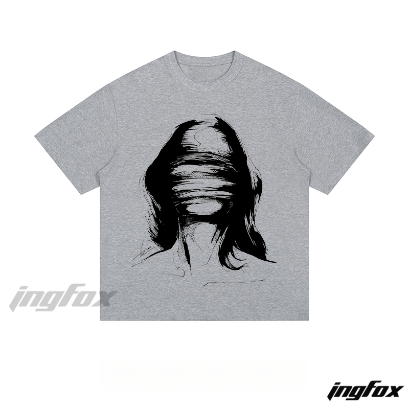 Abstract Face Sketch - Loose Fit Short Sleeve T - Shirt