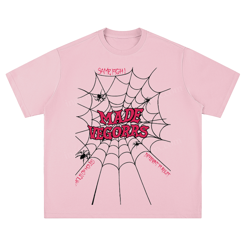"MADE VEGORRS" Spider Web Graphic - Unisex Fit Short Sleeve T - Shirt