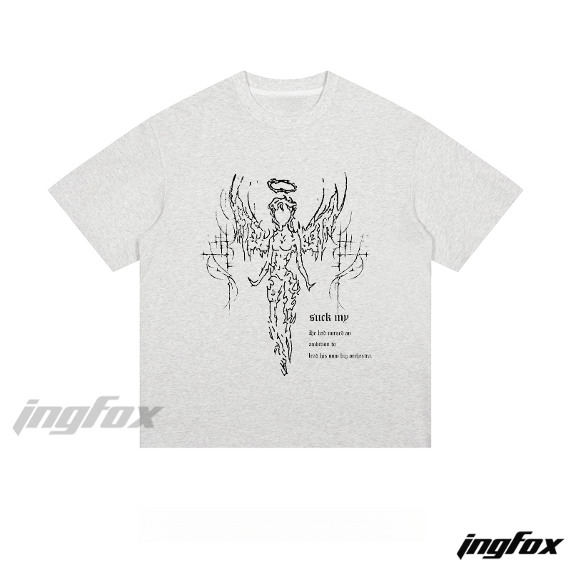 Angelic Rebellion Graphic - Loose Fit Short Sleeve T-Shirt