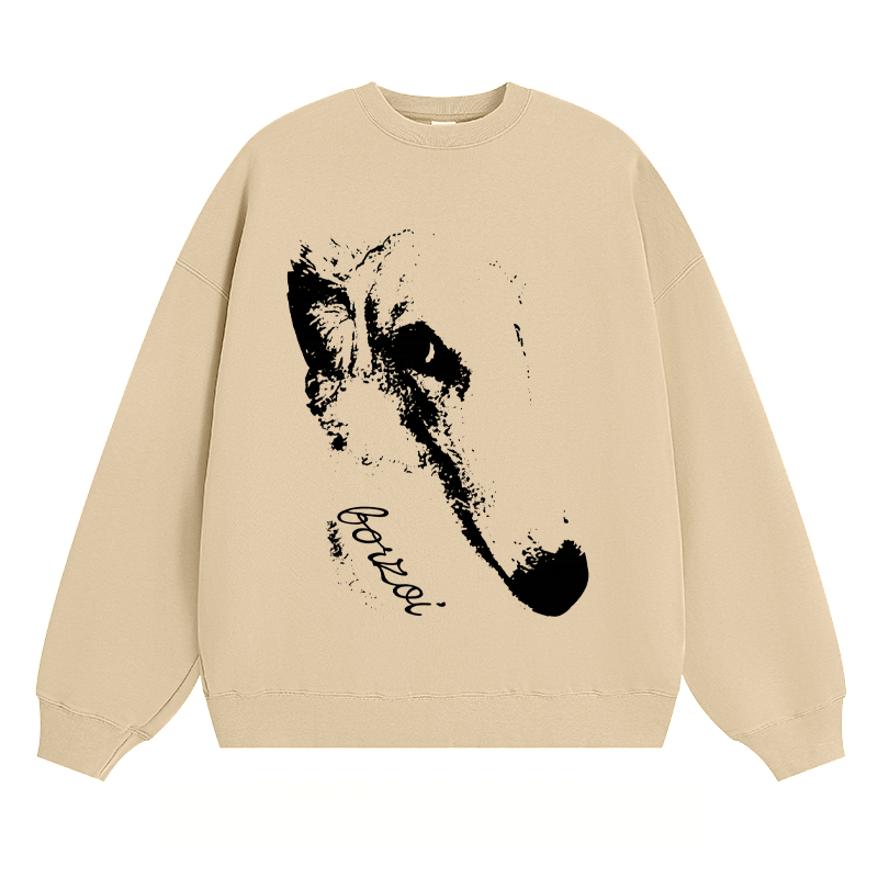 Borzoi Dog Portrait - Classic Unisex Fit Crewneck Sweatshirt