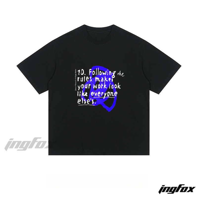 Rebellious Text & Symbol - Loose Fit Short Sleeve T-Shirt