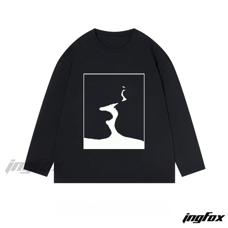 Abstract Black Silhouette - Classic Cotton Long Sleeve Tee