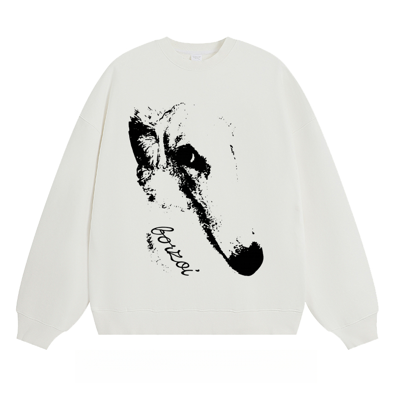 Borzoi Dog Portrait - Classic Unisex Fit Crewneck Sweatshirt