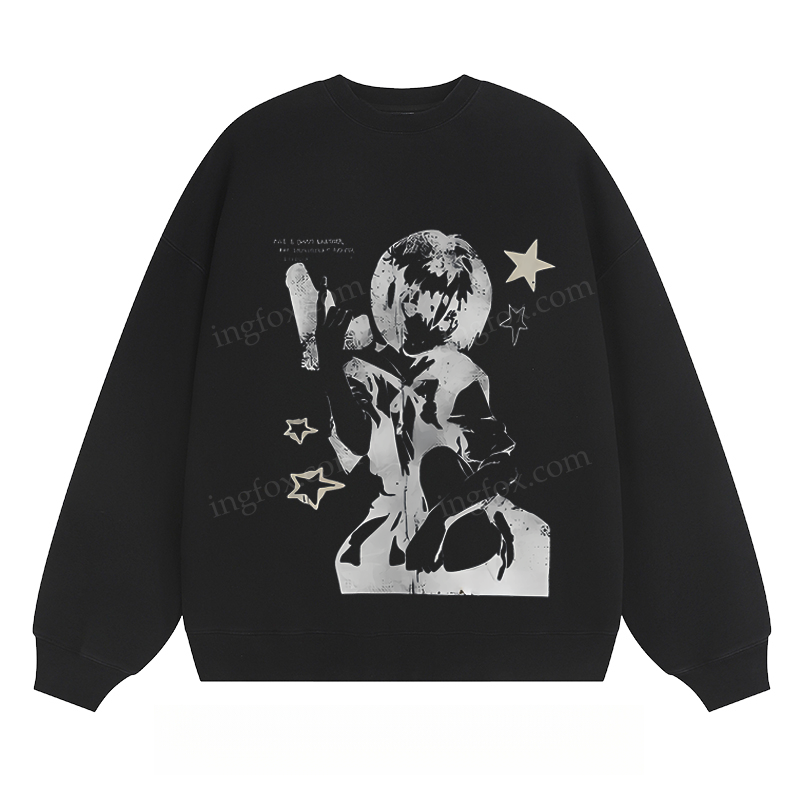 Anime - Style Graphic Crewneck Sweatshirt
