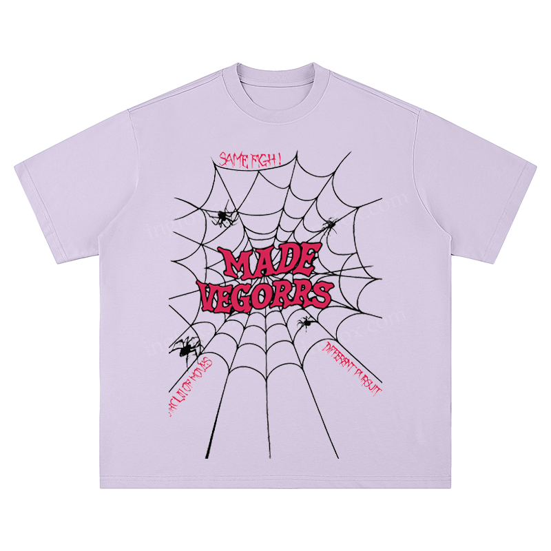 "MADE VEGORRS" Spider Web Graphic - Unisex Fit Short Sleeve T - Shirt