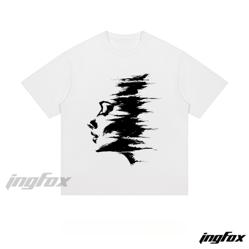 Fragmented Profile Silhouette - Loose Fit Short Sleeve T-Shirt