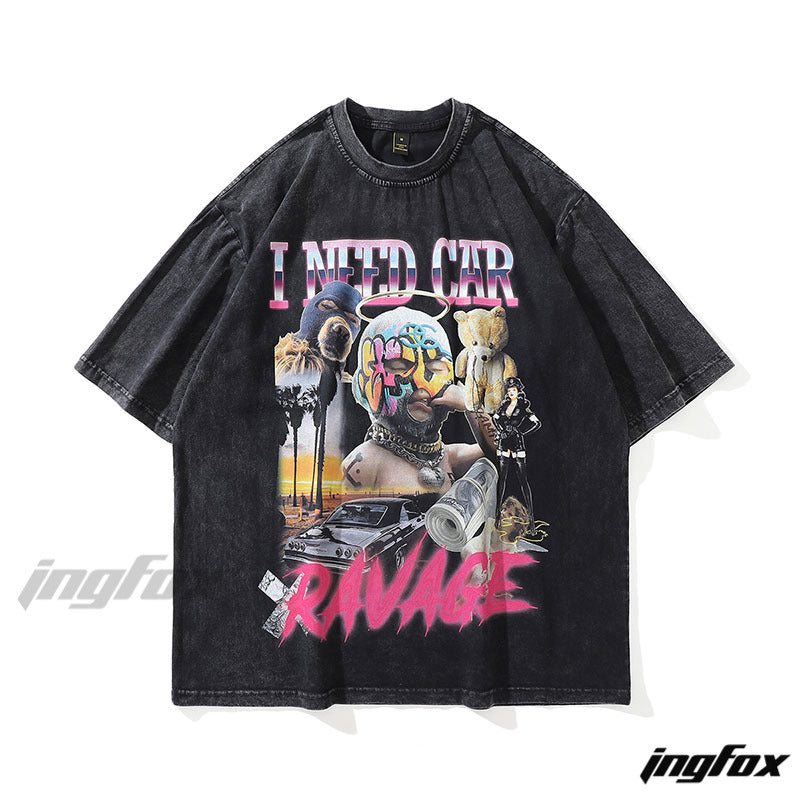 Urban Collage - Vintage Washed Oversized T-Shirt
