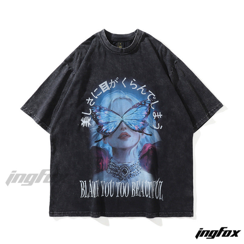 Butterfly Beauty - Vintage Washed Oversized T-Shirt