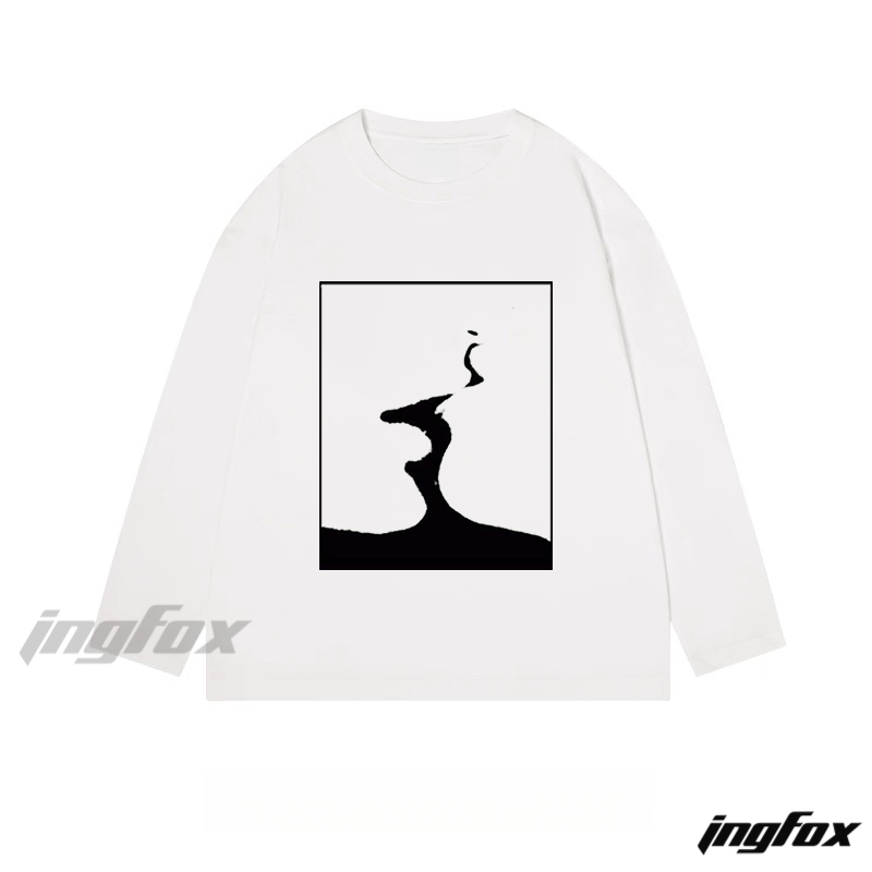 Abstract Black Silhouette - Classic Cotton Long Sleeve Tee