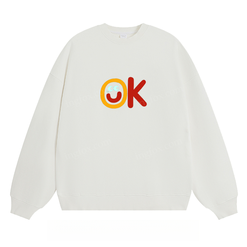 OK Smiley Graphic - Classic Unisex Fit Crewneck Sweatshirt