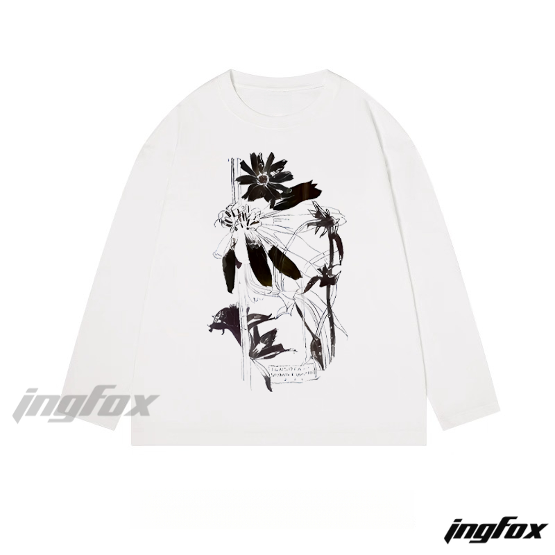 Floral Sketch - Classic Cotton Long Sleeve Tee
